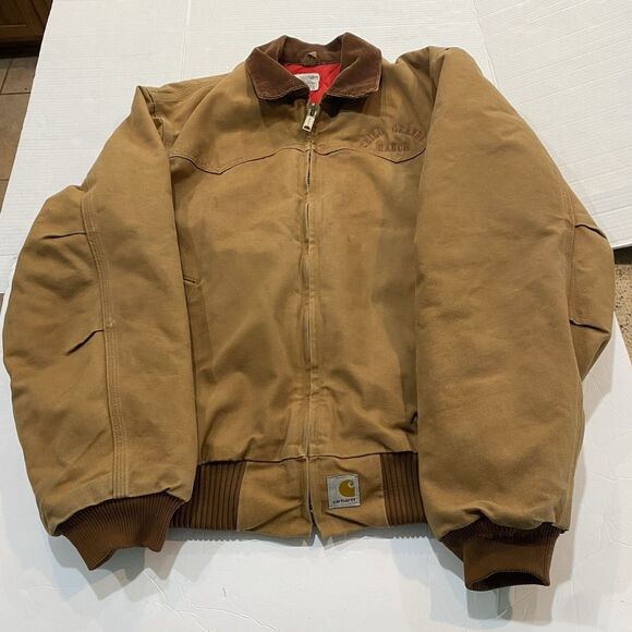 VTG Carhartt Santa Fe Jacket Men's M Brown Red Quilted Lined J13 Made In USA - Picture 1 of 16